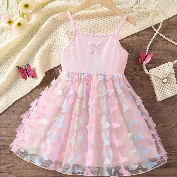 The Children's Place Other - ⚡️4/$15 Children's Place Girls Sleeveless Butterfly Ruffle Dress 3D butterflies